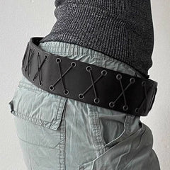 American Style Eyelet Strap PU Belt