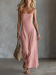 The Cassia — Geometric Maxi Dress.