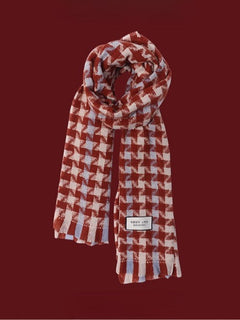 Christmas Fashion Retro Red Christmas Knitted Scarf
