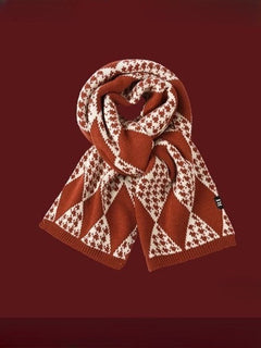 Christmas Fashion Retro Red Christmas Knitted Scarf