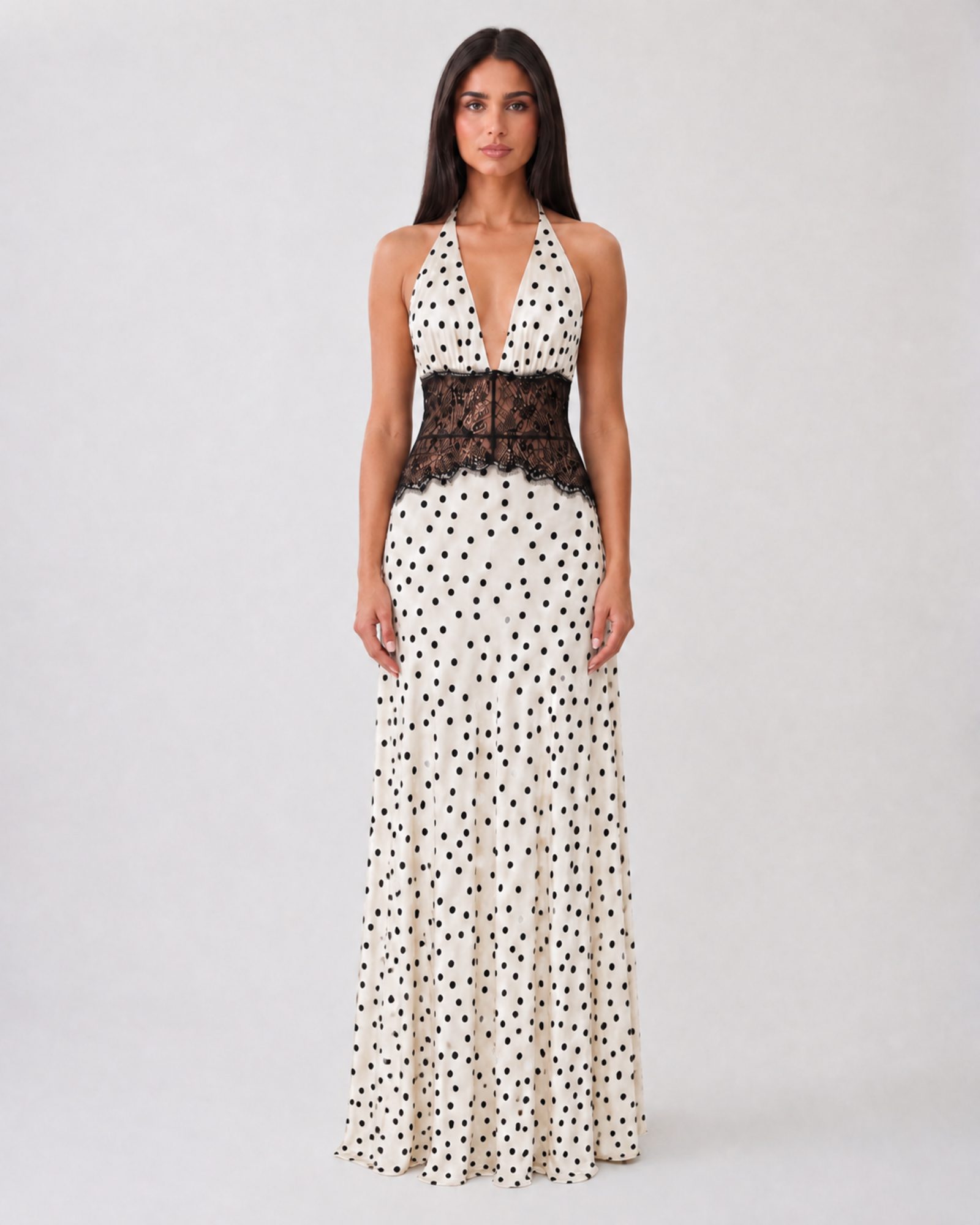 Dianah Lace And Satin Maxi Dress
