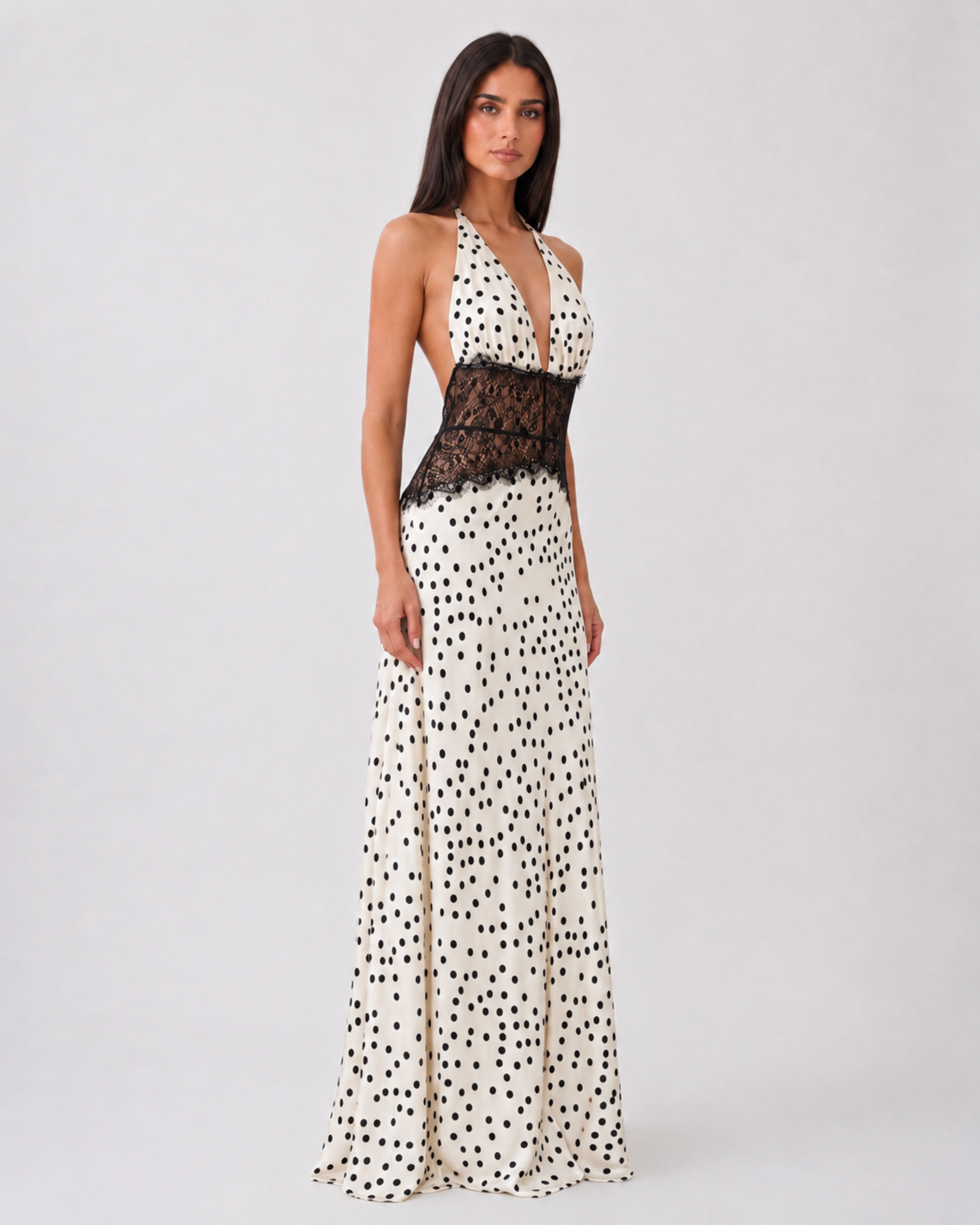 Dianah Lace And Satin Maxi Dress