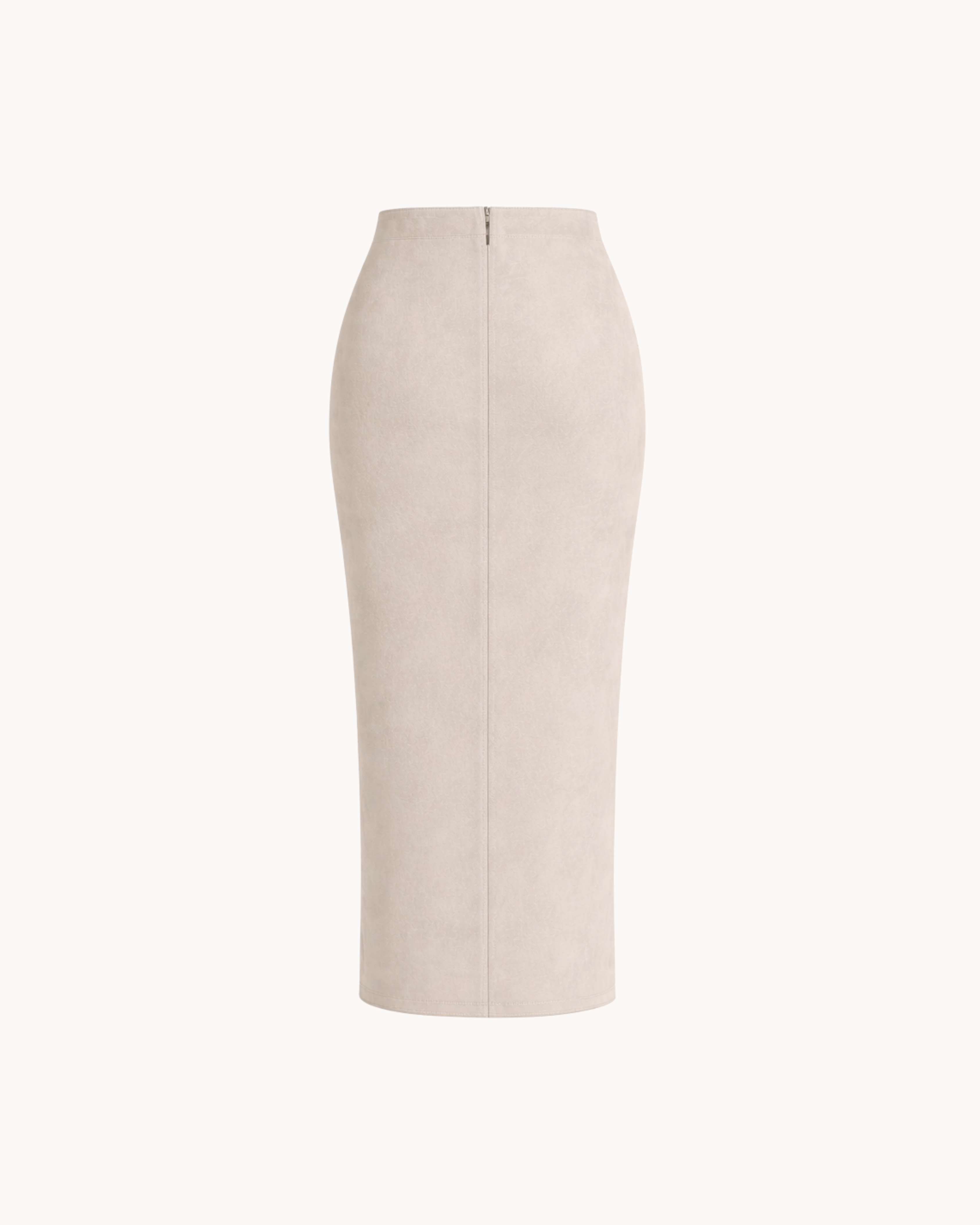 Suede Midi Skirt - Limestone