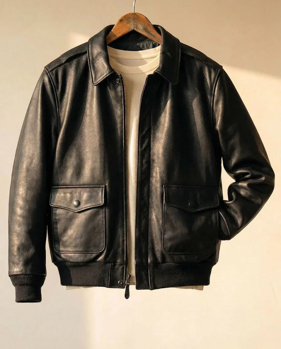 Leonardo — Leather Aviator Jacket