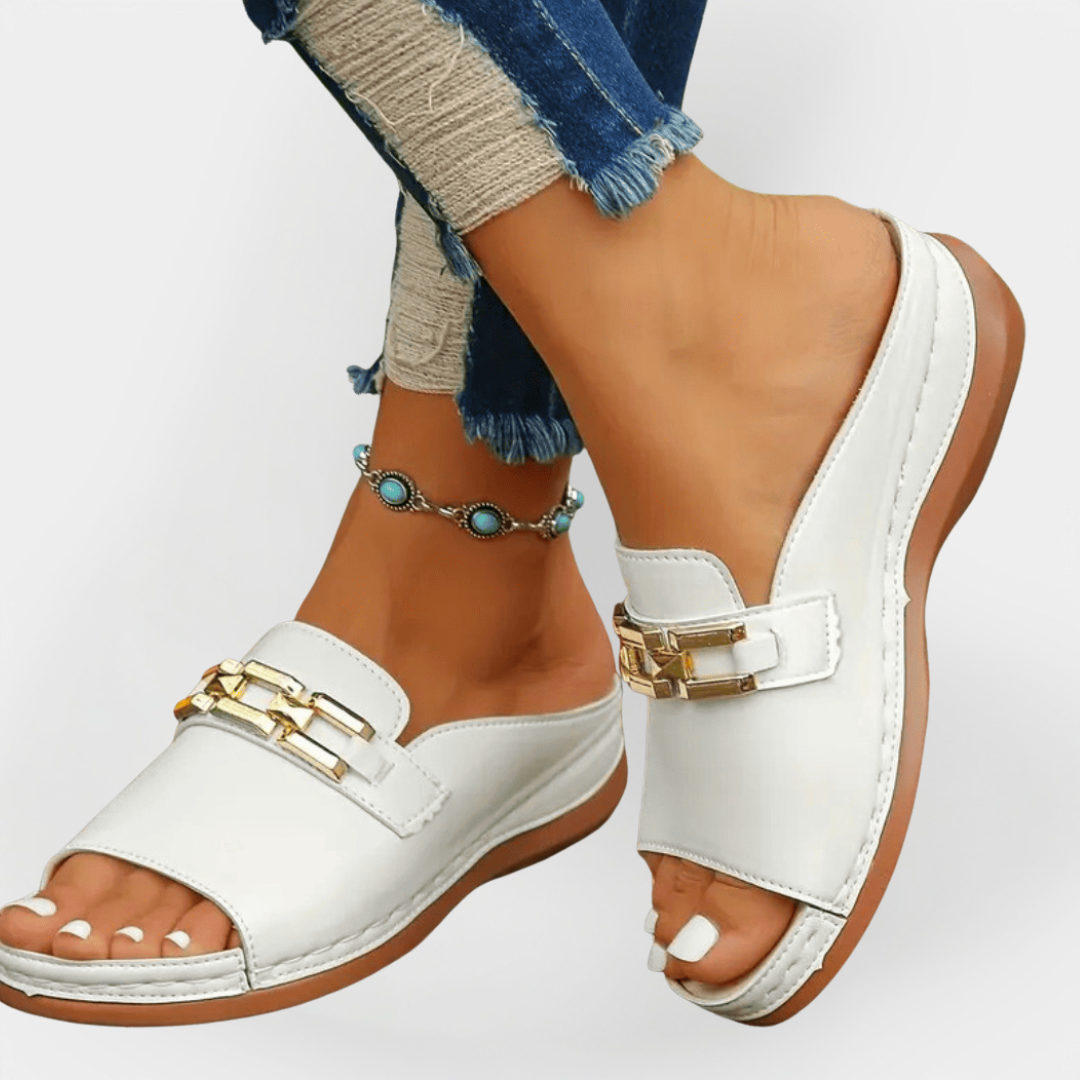 Orthopedic Leather Flip-Flops