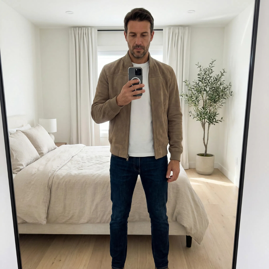 Riviera — Suede Bomber Jacket