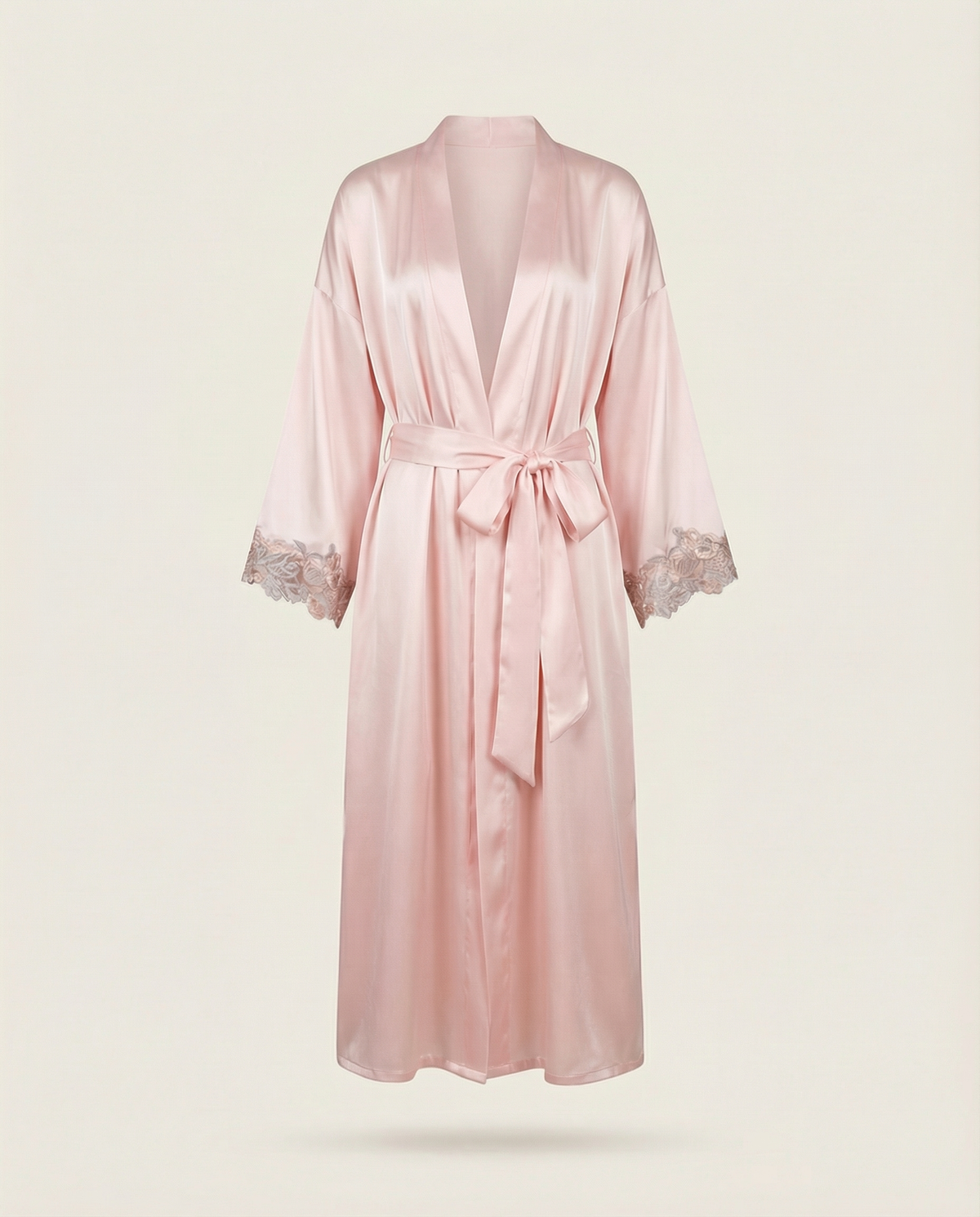 Margo Silk Long Robe in Rose