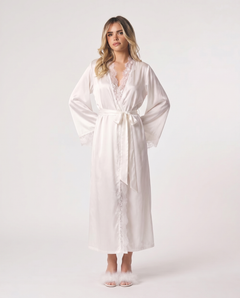 Celine Maxi Lace Robe in Ivory