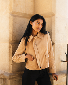 Vittoria Sheep Suede Jacket - Soft Camel