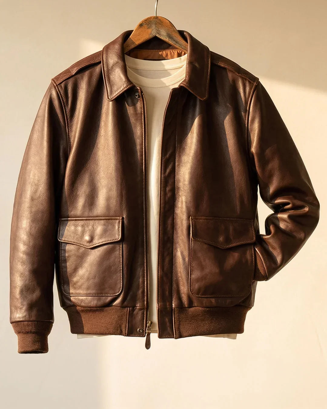 Leonardo — Leather Aviator Jacket