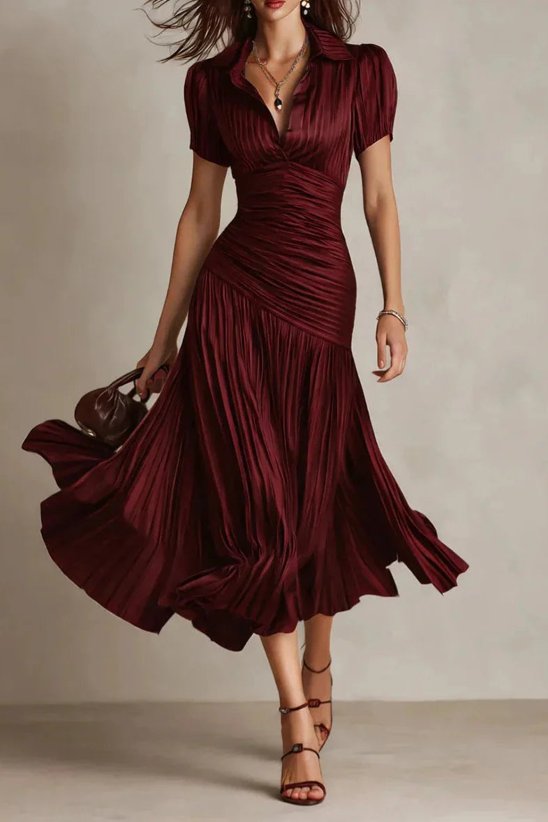 Serenelle – Satin Elegance Midi Dress