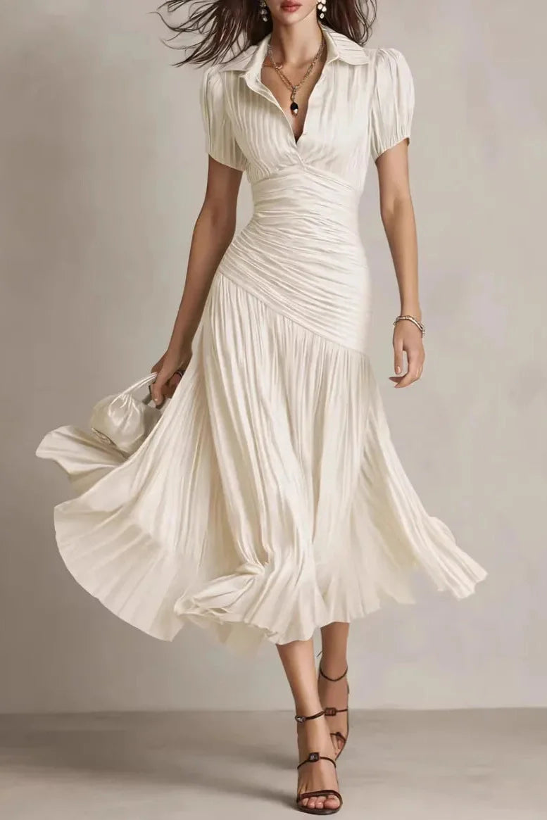 Serenelle – Satin Elegance Midi Dress
