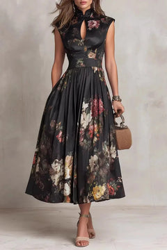 Velora – Midnight Garden Midi Dress
