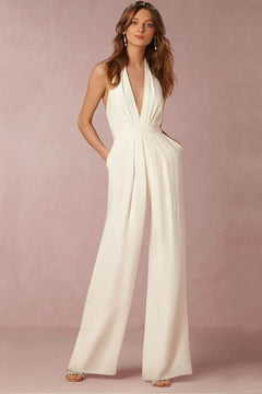 The Lounge Allure – Draped Halter Jumpsuit