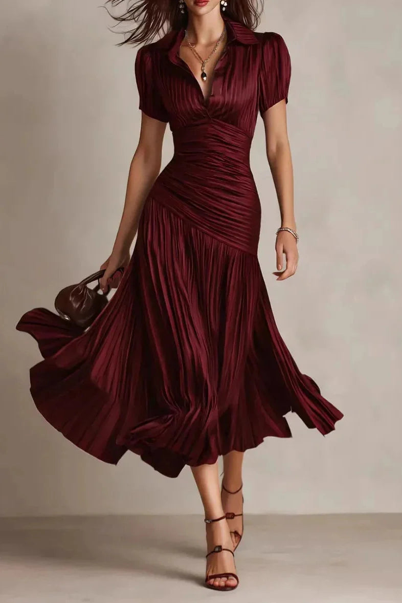 Serenelle – Satin Elegance Midi Dress
