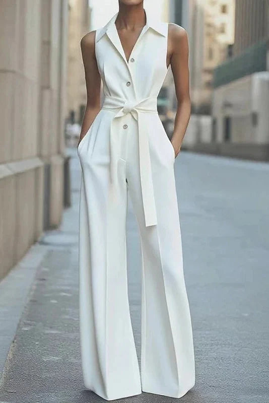 The Street Smart – Collared Belted Jumpsuit