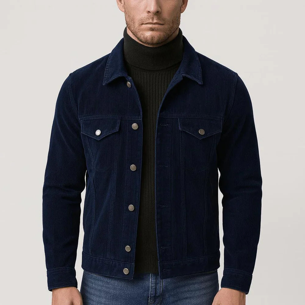Ribbed Denim Jacket