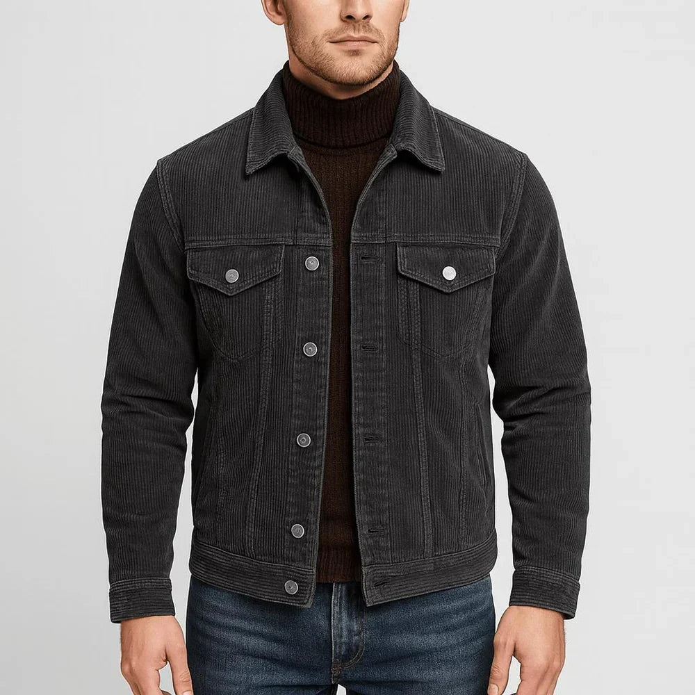 Ribbed Denim Jacket
