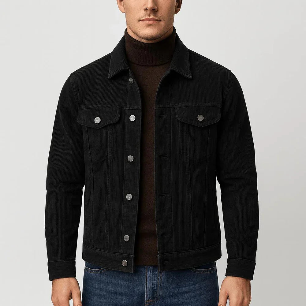 Ribbed Denim Jacket
