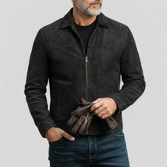 Suede Jacket with Zip