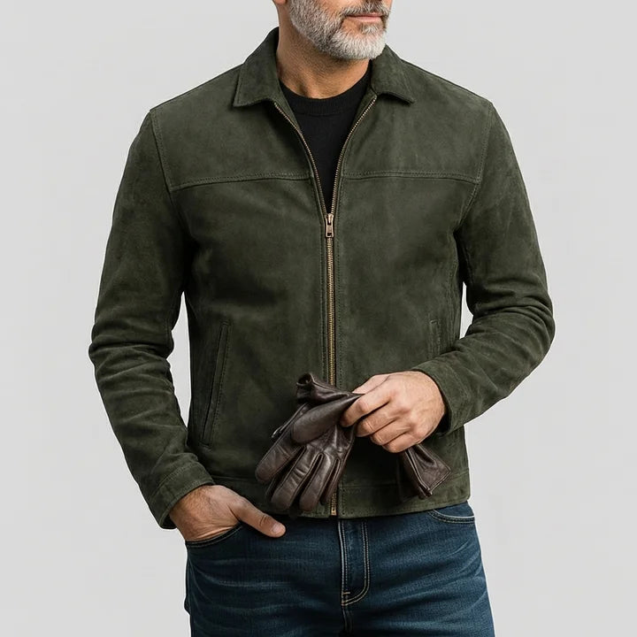 Suede Jacket with Zip